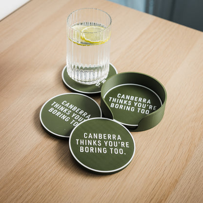 Canberra Thinks You're Boring Too Coaster Set