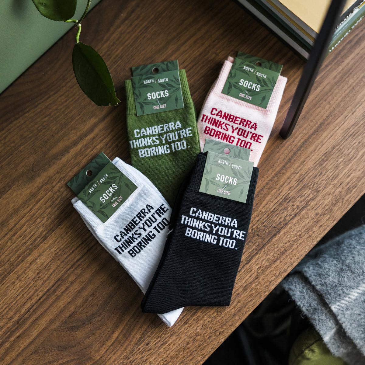 Canberra Thinks You're Boring Too Socks