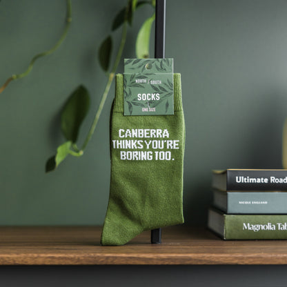 Canberra Thinks You're Boring Too Socks