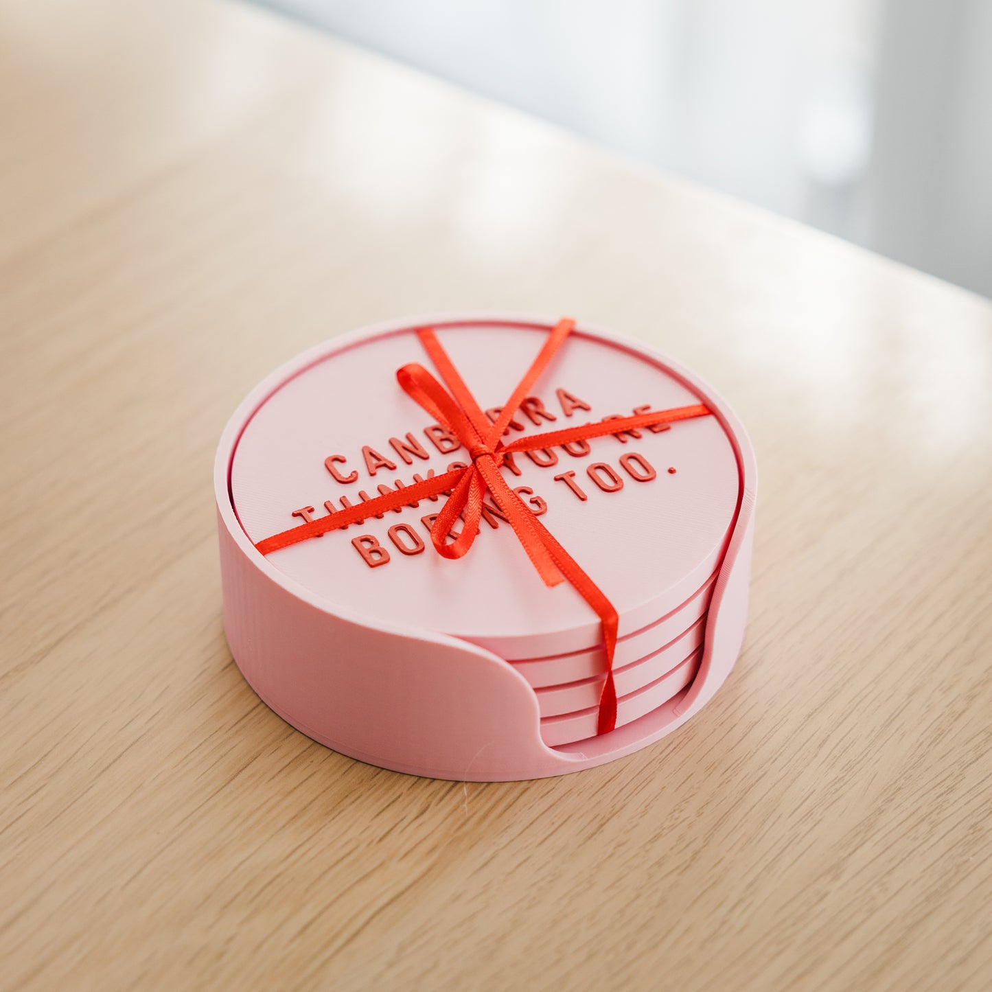 Canberra Thinks You're Boring Too Holiday Coaster Set