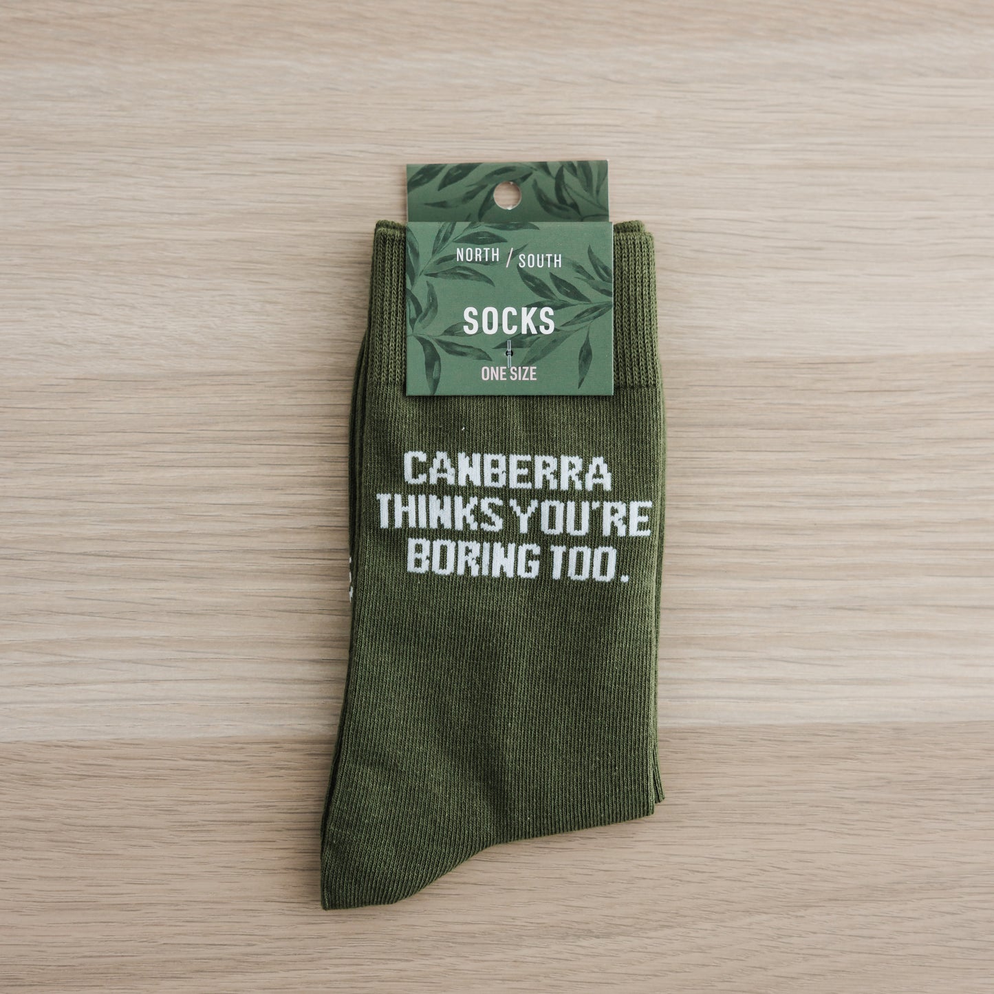Canberra Thinks You're Boring Too Socks