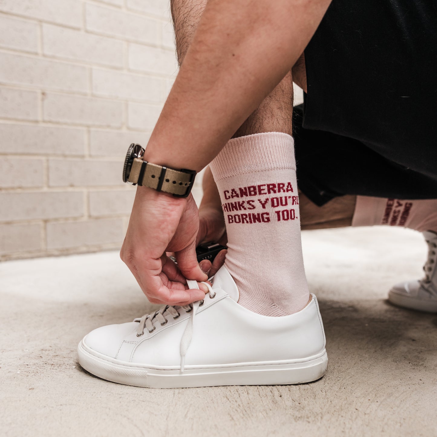 Canberra Thinks You're Boring Too Socks